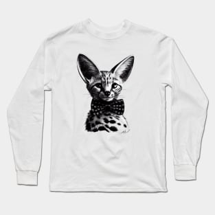 Bow tie serval Long Sleeve T-Shirt